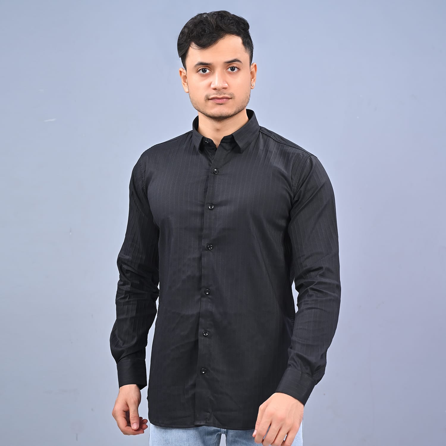 MEN'S BLACK CASUAL SHIRT