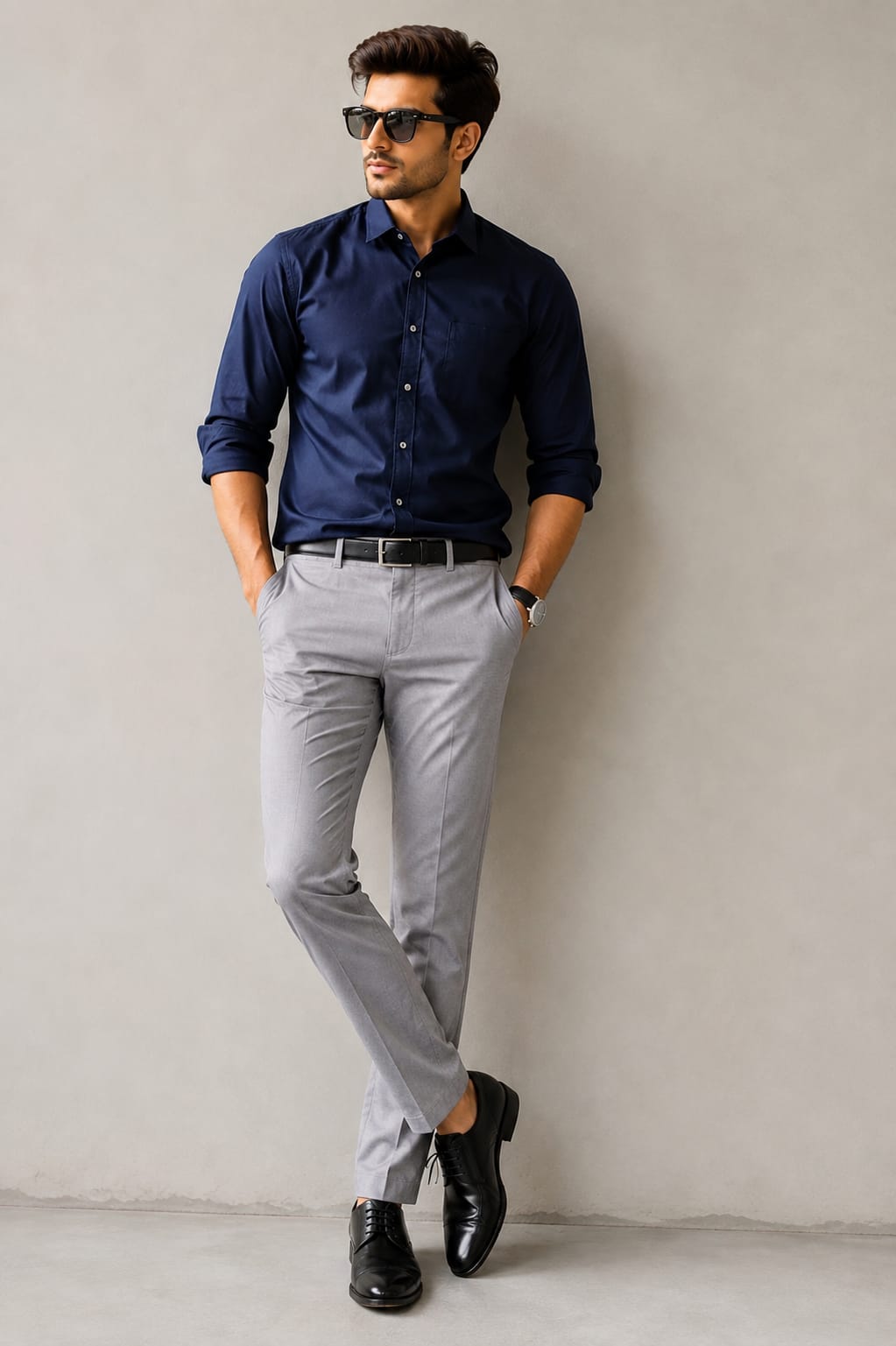 MEN'S NEVY BLUE FORMAL SHIRT
