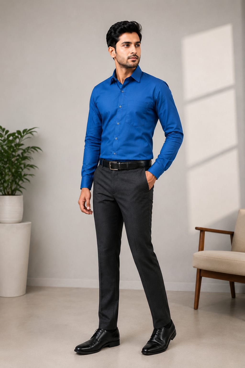 MEN'S ROYAL BLUE FORMAL SHIRT