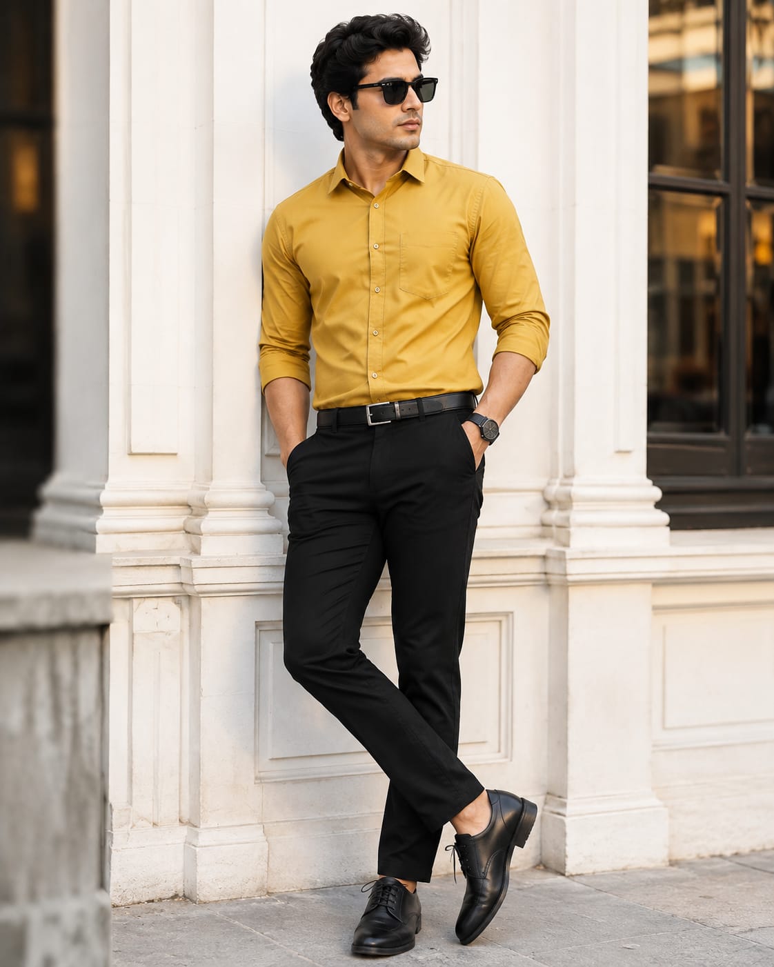 MEN'S MUSTARD YELLOW FORMAL SHIRT