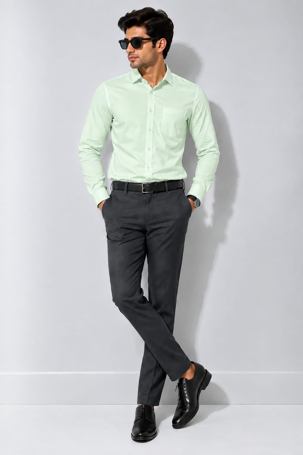 MEN'S LIGHT MINT GREEN FORMAL SHIRT