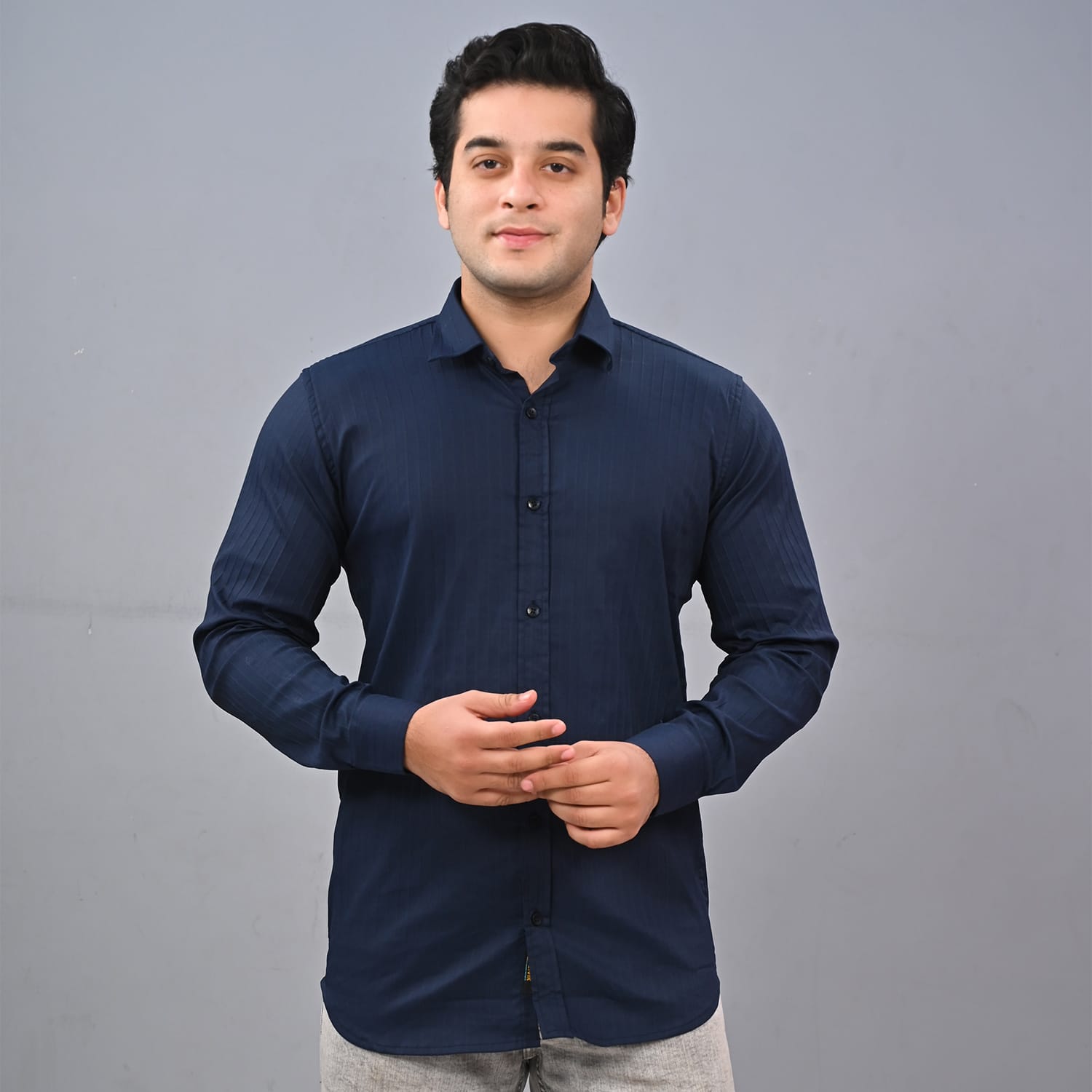 MEN'S BLUE CASUAL SHIRT