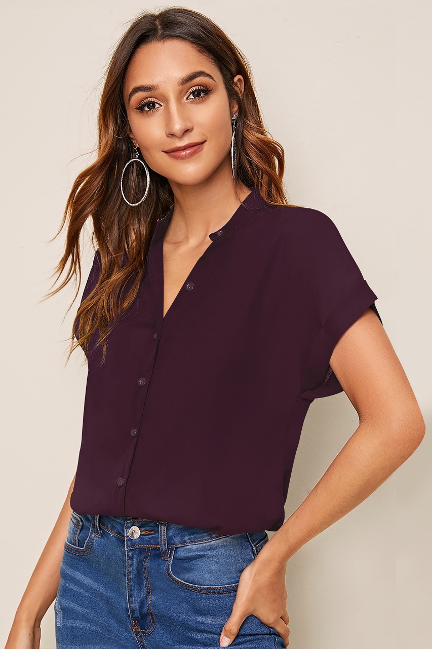 WOMEN'S WINE FORMAL SHIRT