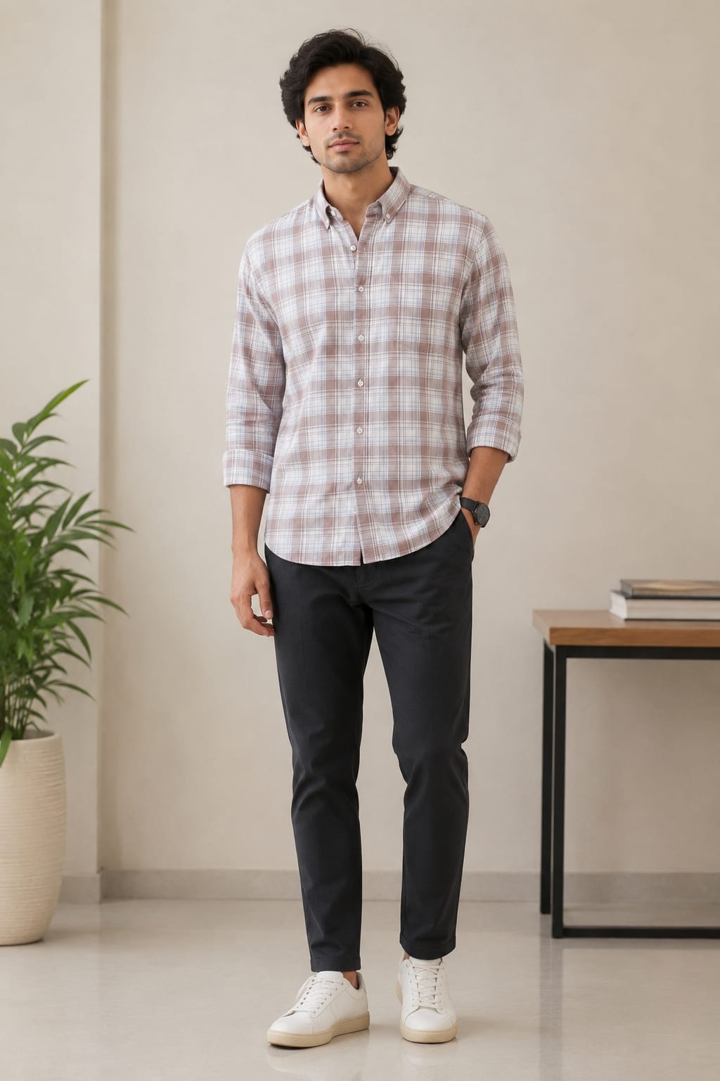 MEN'S CASUAL PINK SHIRT