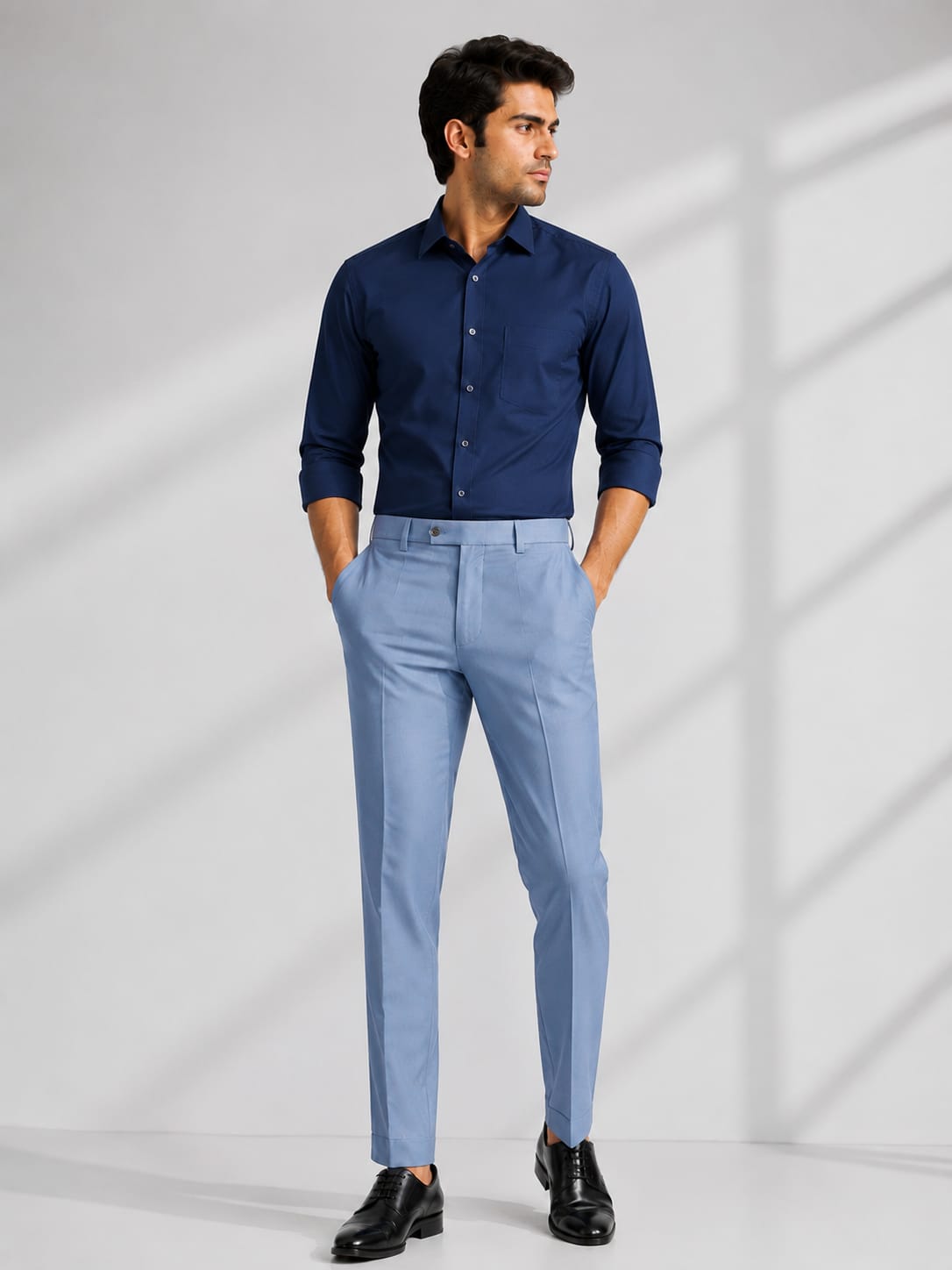 MEN'S LIGHT SKY BLUE FORMAL TROUSER