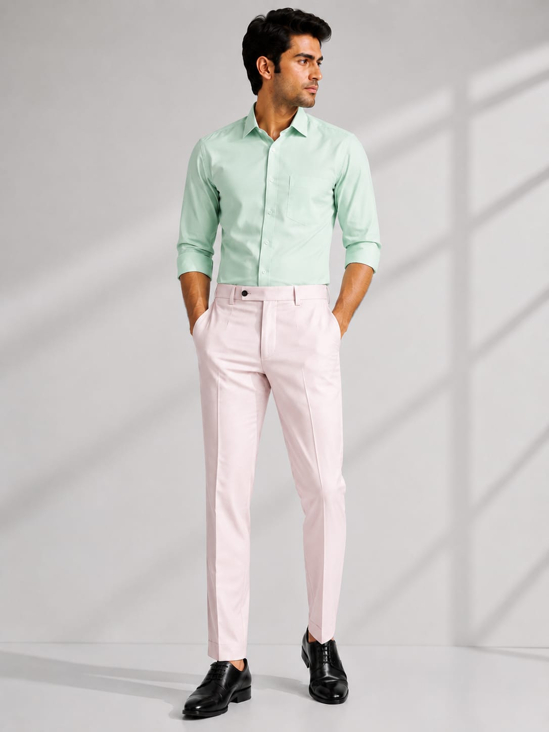 MEN'S LIGHT GREY FORMAL TROUSER