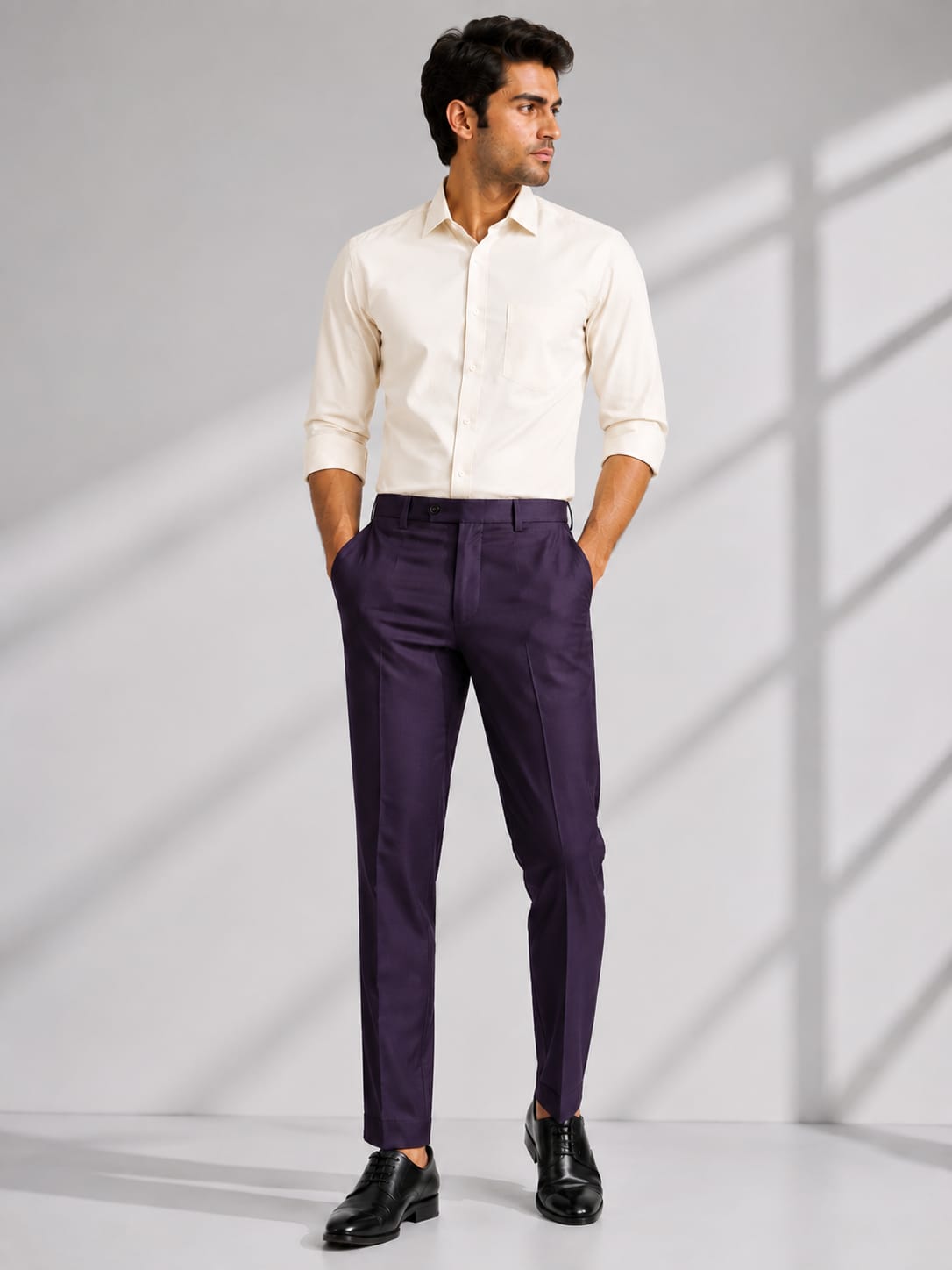 MEN'S DARK PURPLE FORMAL TROUSER