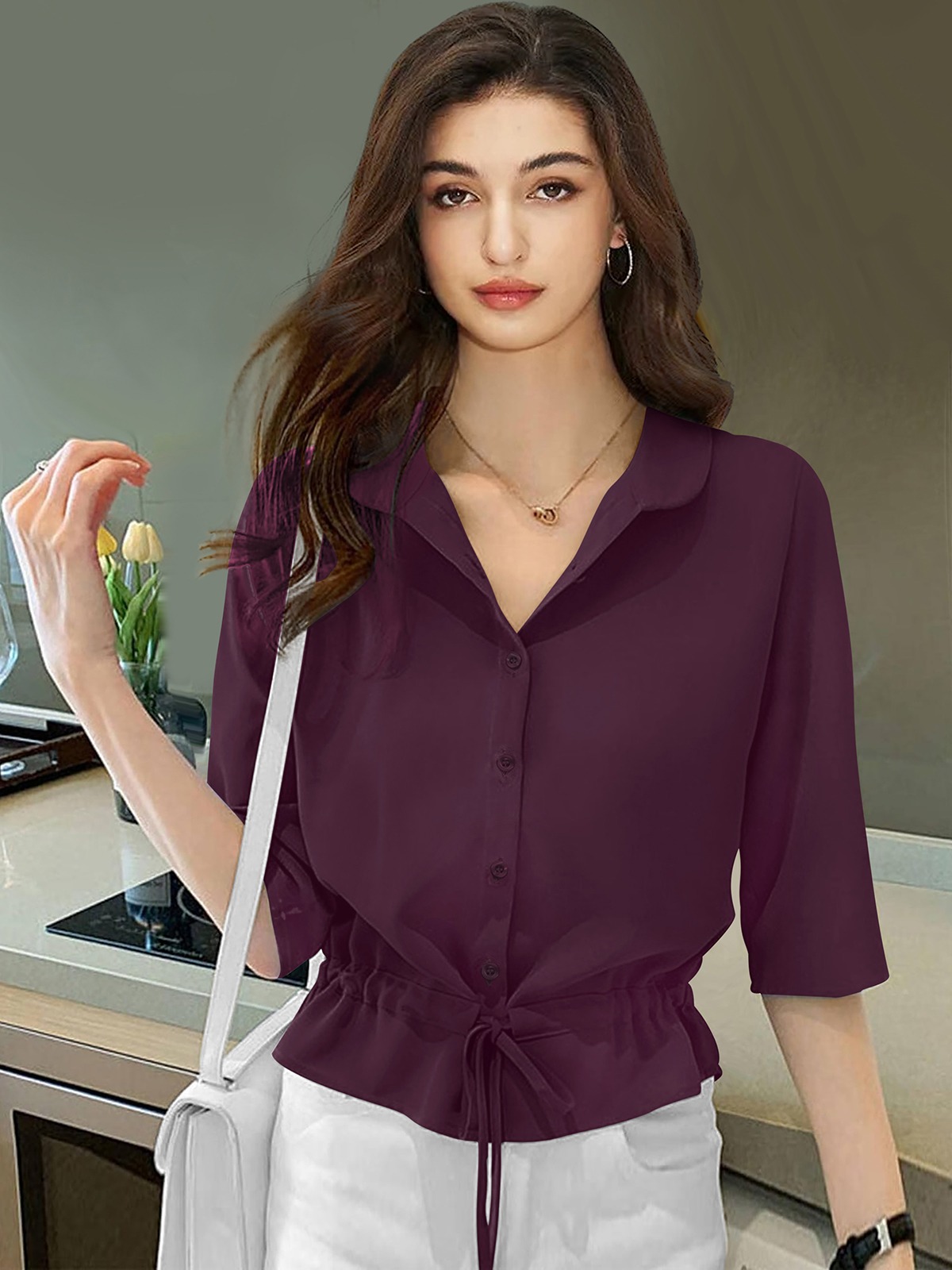 WOMEN'S ATTRACTIVE OFFICE MORPICH TOP