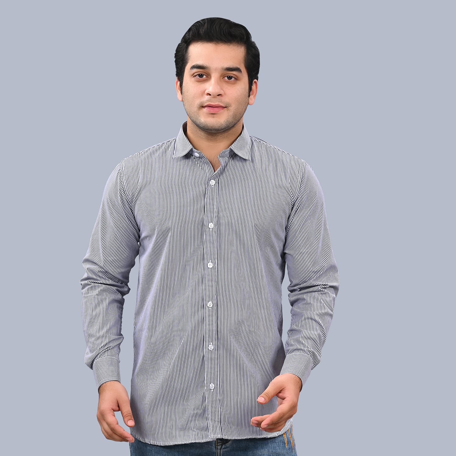 MEN'S BLACK& WHITE  LINING SHIRT