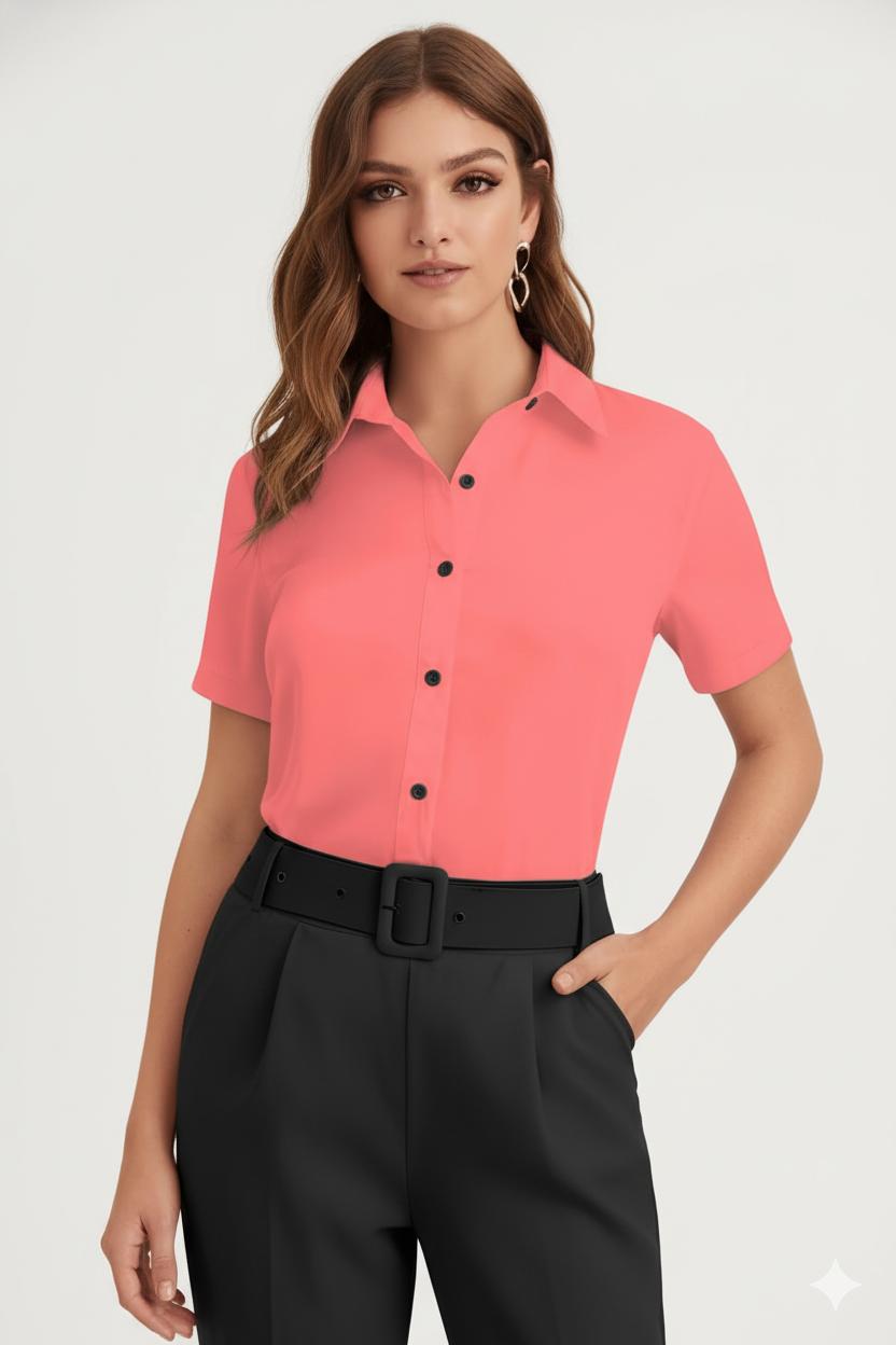 WOMEN`S FORMAL COTTON PEACH SHIRT