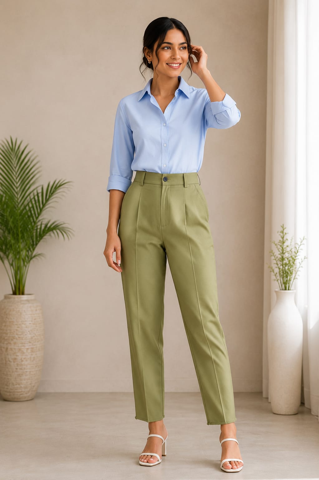 WOMEN'S DARK GREEN TROUSER