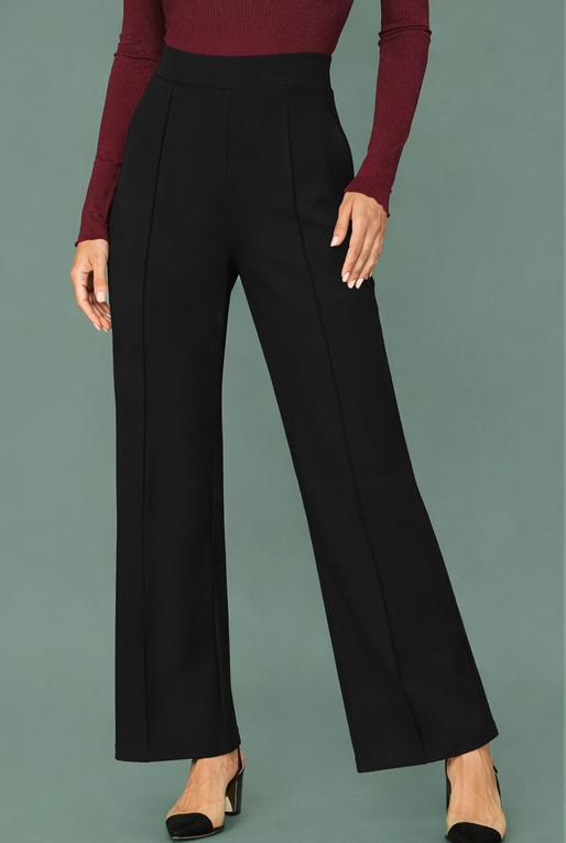 WOMEN`S WIDE FIT BLACK PENT