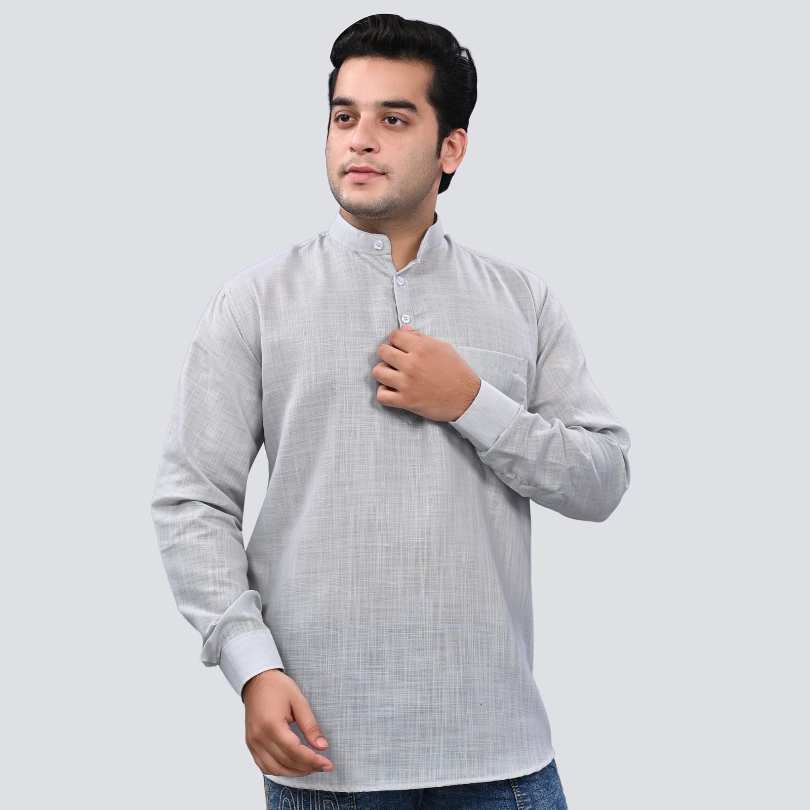 MEN'S GREY KURTA