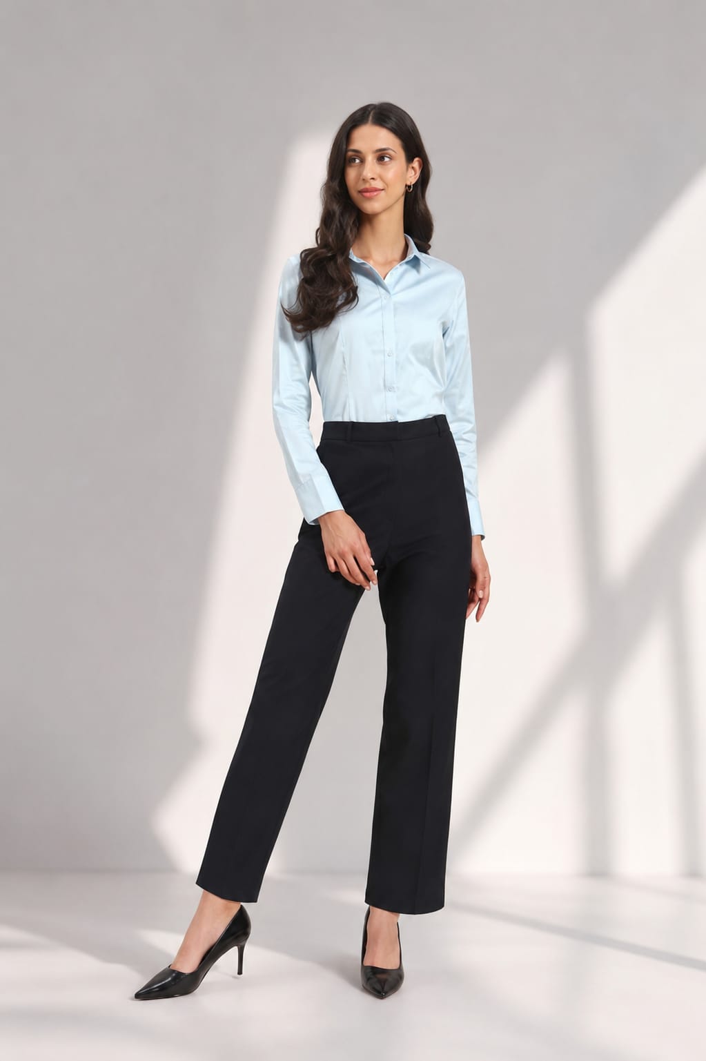 WOMEN'S SKY BLUE FORMAL SHIRT