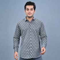 MEN'S GREY PRINTED SHIRT