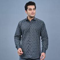 MEN'S LIGHT BLUE PRINTED SHIRT