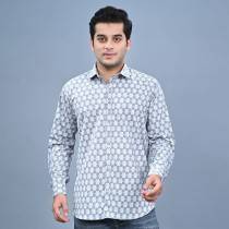 MEN'S WHITE PRINTED SHIRT