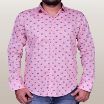 MEN'S PEACH DOT PRINTED SHIRT