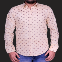 MEN'S CREAM DOT PRINTED SHIRT