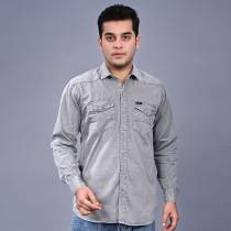 MEN'S BROWN DENIM SHIRT