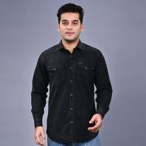 MEN'S BLACK DENIM SHIRT