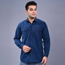 MEN'S DARK BLUE DENIM SHIRT