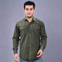 MEN'S LIGHT GREEN DENIM SHIRT