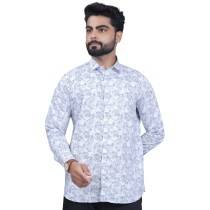 MEN'S PRINTED CASUAL WHITE SHIRT