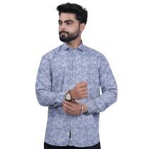 MEN'S PRINTED CASUAL LIGHT BLUE SHIRT