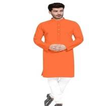 MEN'S ORANGE KURTA PAJAMA COMBO