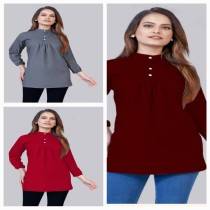 WOMEN'S RED GRAY MAROON TOP (ZB)